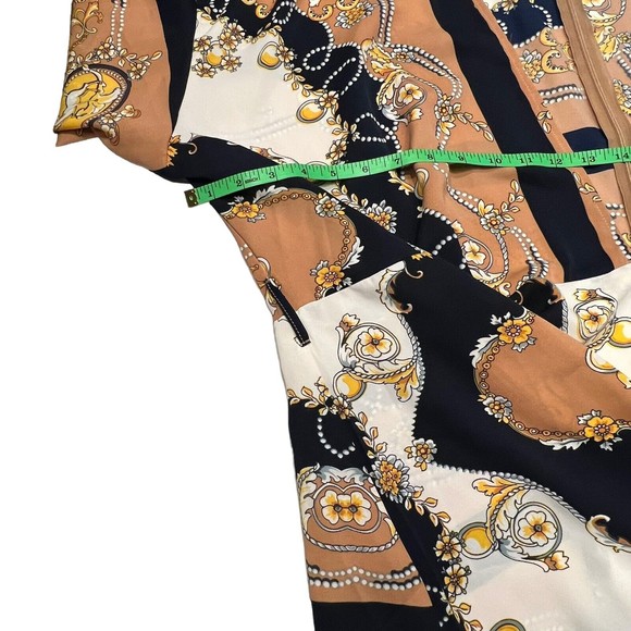 BooHoo Womens Dress Size 20 Multicolor Floral Plunge Neckline Kimono Sleeves - Picture 12 of 14